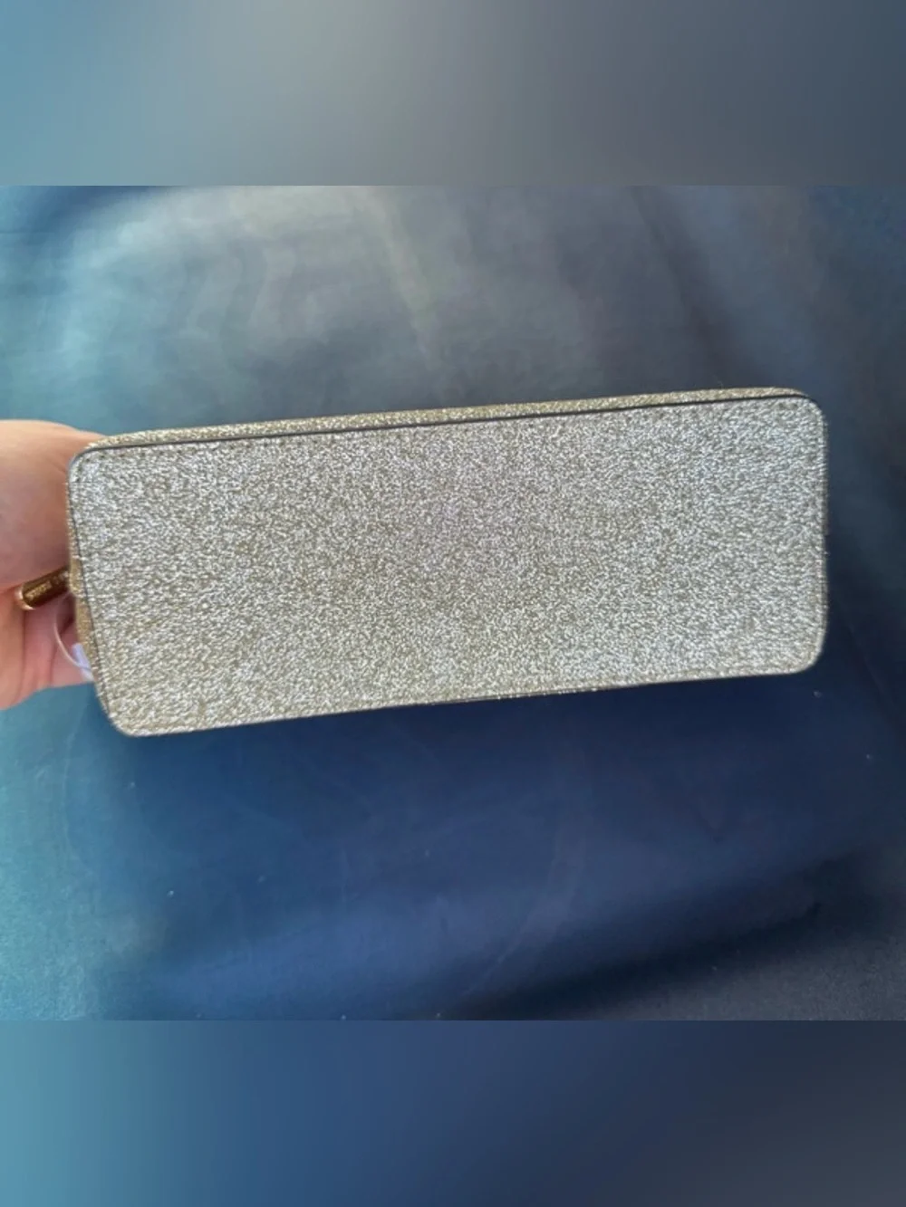 Michael Kors Gold Glitter Dome Cosmetic Case